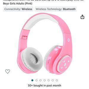 Kids Wireless Bluetooth headphones Volume Limited 85db Stereo Sound Over-Ear.